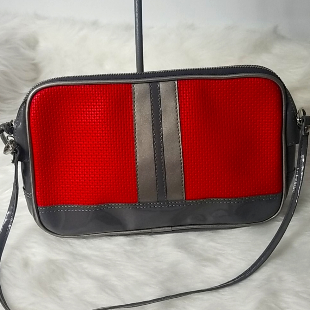 MISHAL KATZ SHOULDER BAG RED AND GRAY